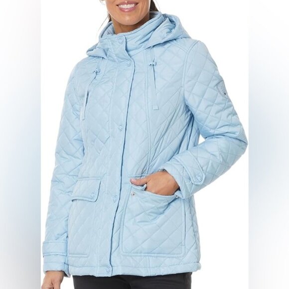 Blue Quilted Puffer Jacket with Hood Tommy Hilfiger - Picture 1 of 11